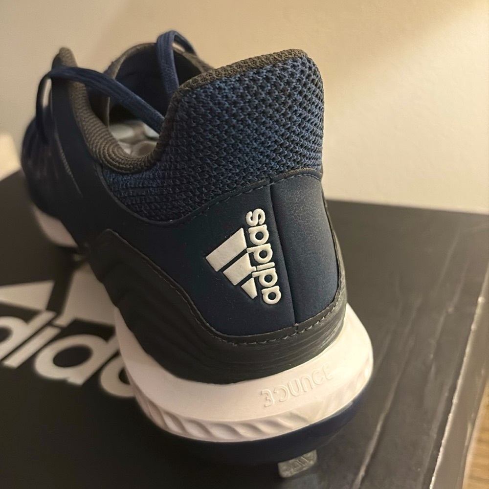 NEW [Adidas] Icon Bounce Metal Baseball Cleats Navy/White/Carbon Men’s Sz 15.0 - Picture 7 of 10